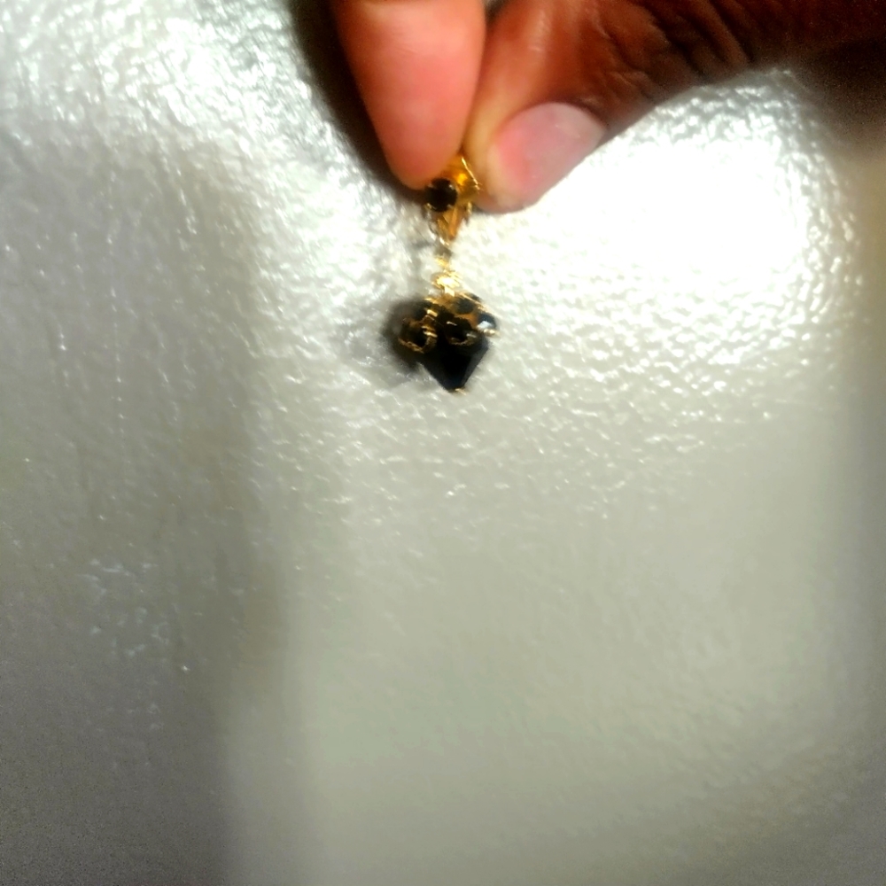 Black vintage clip on earrings
